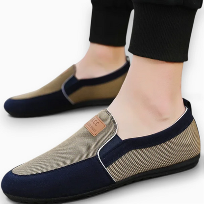 Chaussure de conduite confortable en toile grise, mocassin footwear léger pour bureau