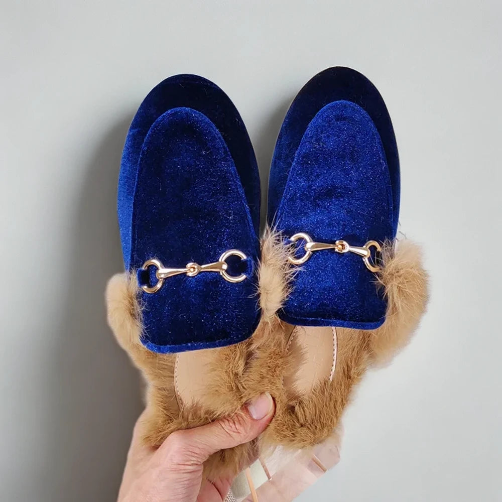 Mocassin fourrure femme parfait pour l'automne et l'hiver avec confort optimal