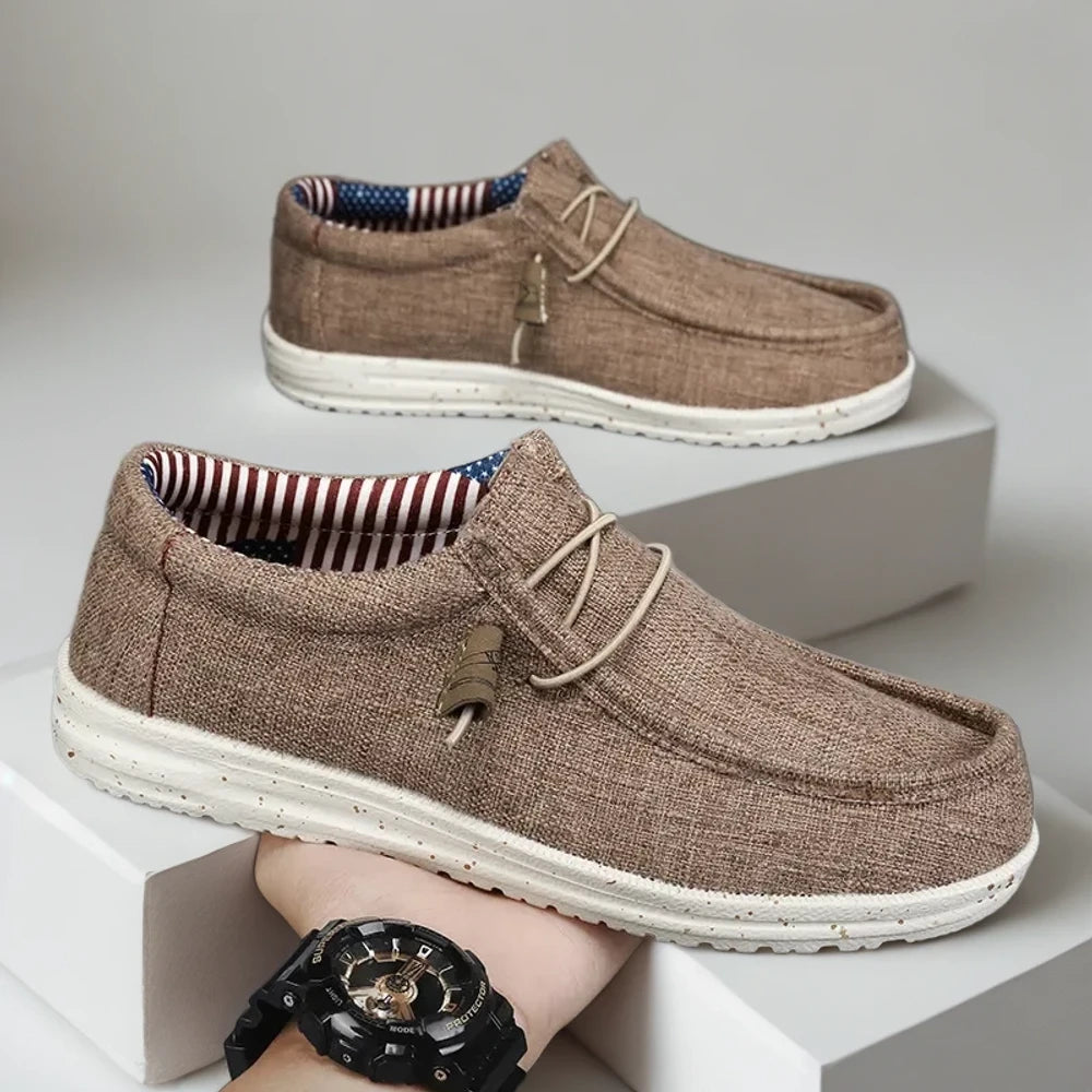 Chaussure mocassin homme grande taille kaki, vue du dessus