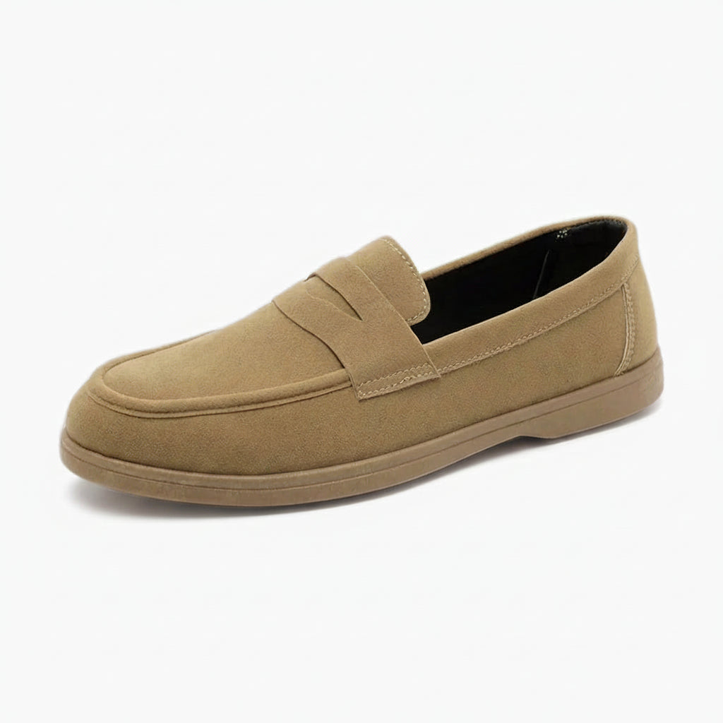 Mocassin gris en toile respirante avec semelle souple antidérapante