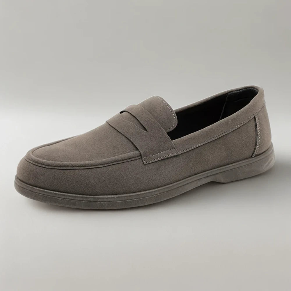 Mocassin gris toile enfilable sans effort pour homme