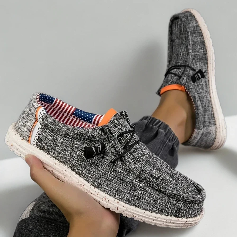 Mocassin gris homme vue du dessus, finitions de qualité