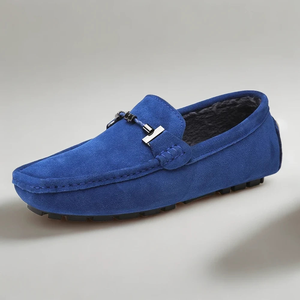 Mocassin homme hiver bleu profond, détail de la semelle