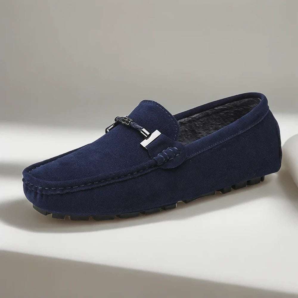 Paire de mocassins hiver pour homme, profil latéral
