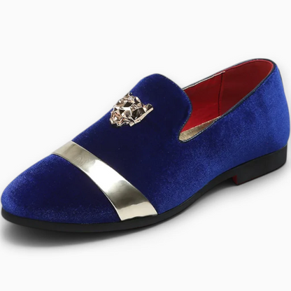 Mocassin homme bleu à enfiler avec ligne épurée et design intemporel