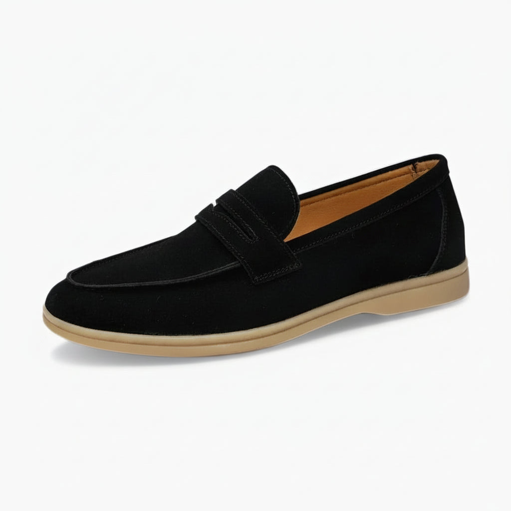 Mocassin homme classe en daim véritable marron clair