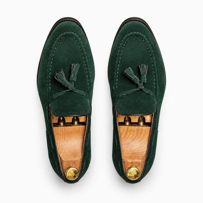 Mocassin costume homme croûte de cuir, semelle souple, vue de dessus