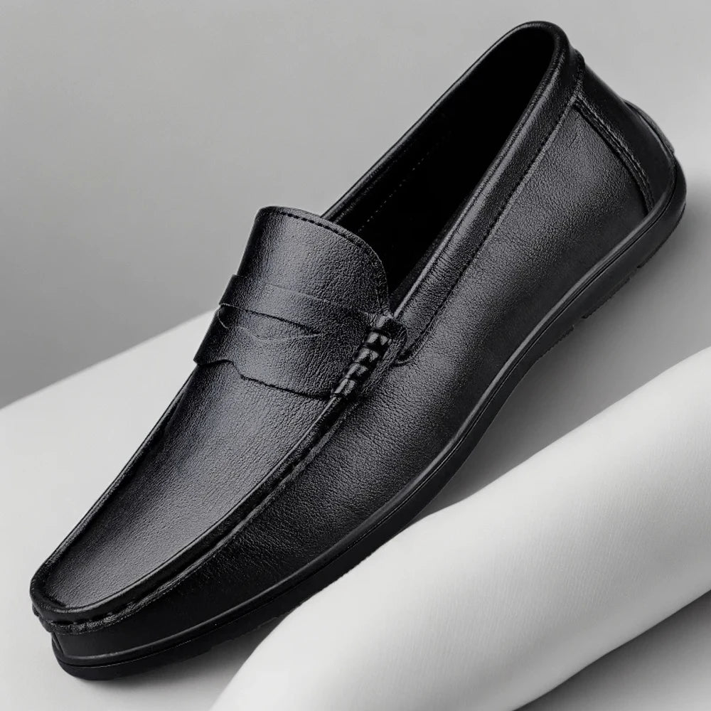 Semelle et confort mocassin cuir homme à enfiler