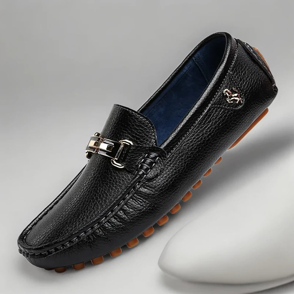 Mocassin homme luxe italien avec finition en cuir premium artisanal