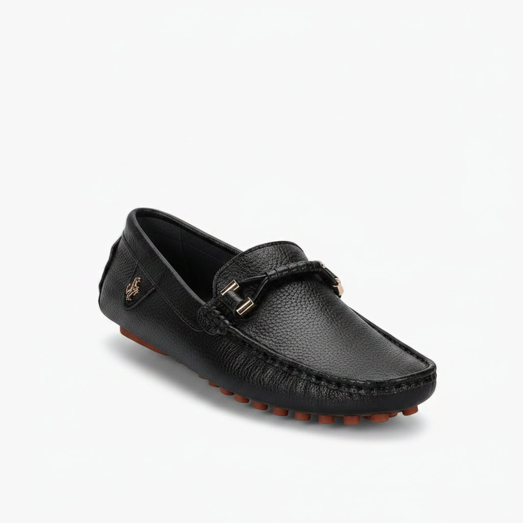Mocassin homme marrakech en cuir PU blanc épuré, vue de profil