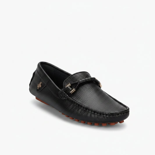 Mocassin homme marrakech en cuir PU blanc épuré, vue de profil