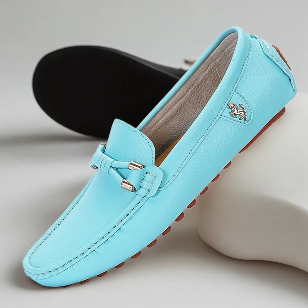 Mocassin homme marrakech blanc, détail de la couture raffinée et durable