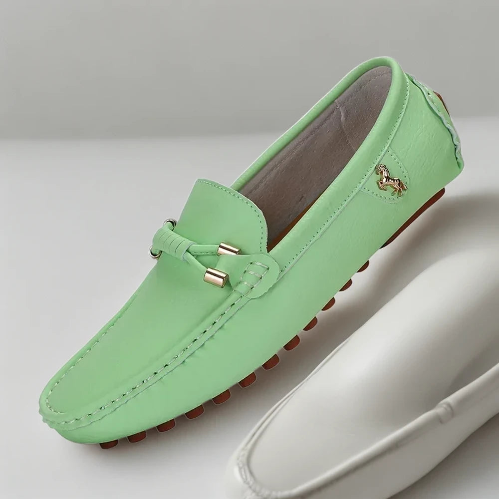 Mocassin homme marrakech blanc avec détail de la construction luxe italienne
