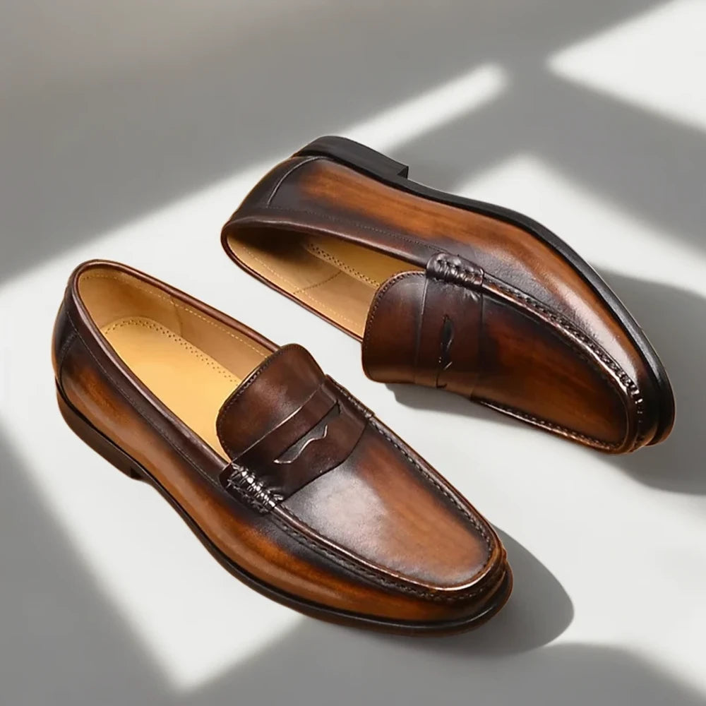Chaussure mocassin cuir noir homme, confort à enfiler pour quotidien travail