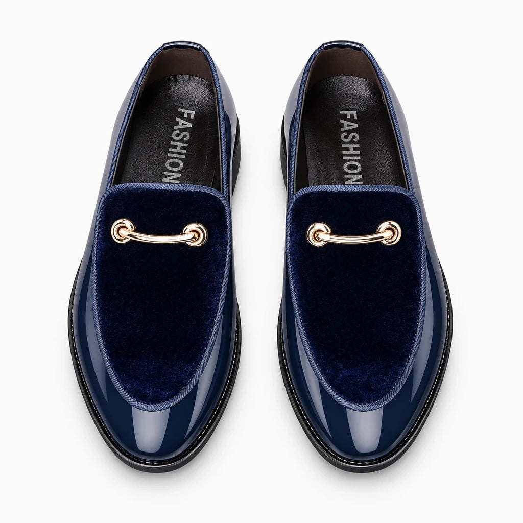 Mocassin homme outfit disponible noir profond et bleu avec chaussant confortable