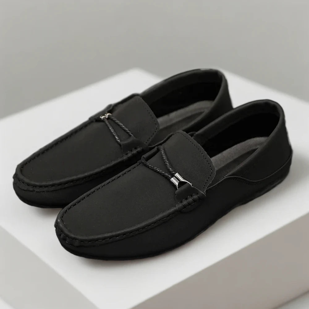 Chaussure mocassin homme promo kaki décontractée vue de côté