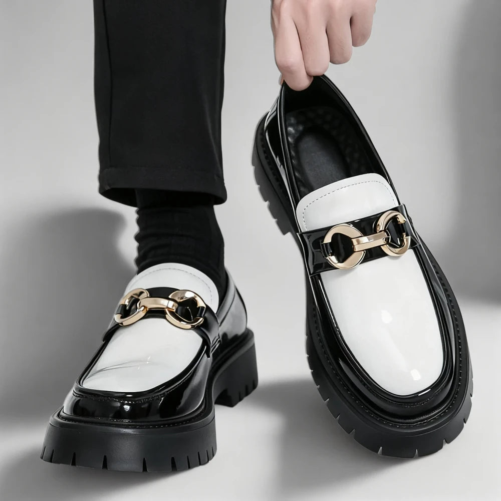 Mocassins semelle épaisse homme vue de profil silhouette brillante