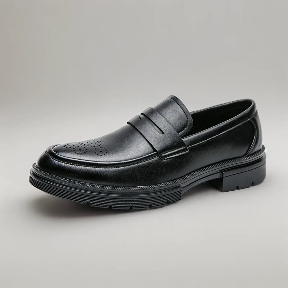 Mocassins homme vernis en noir, vue de dessus