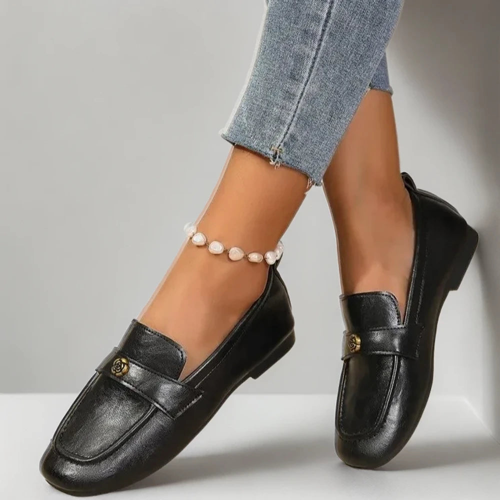 Mocassin femme italien vue de dessus montrant le design épuré
