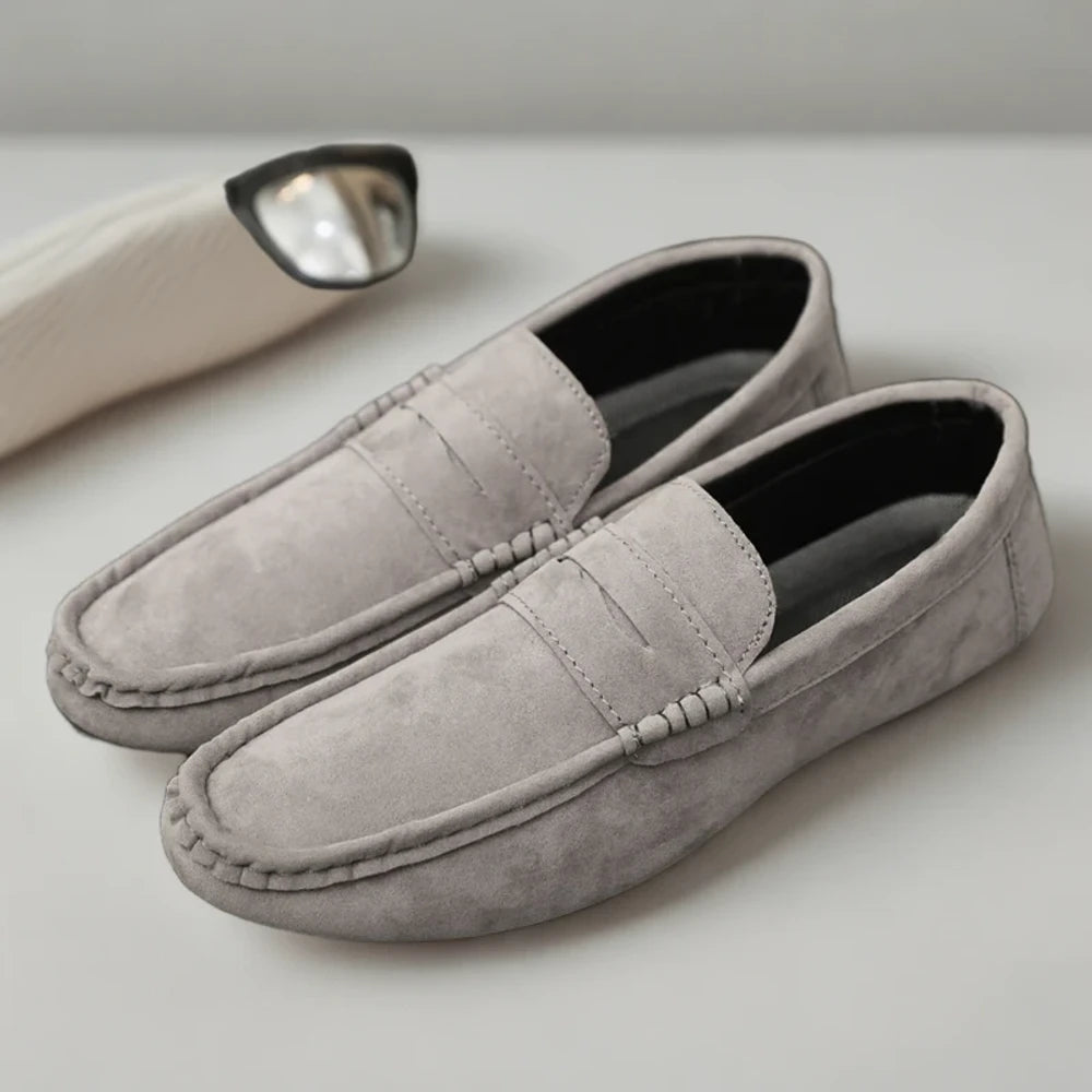 Mocassin pour homme italien kaki, design minimaliste adapté à tous les styles