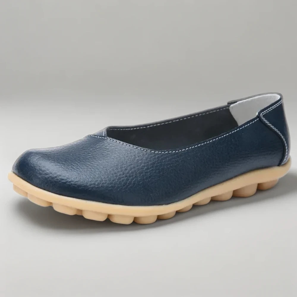 Mocassin cuir souple femme luxe italien ajusté sur le pied