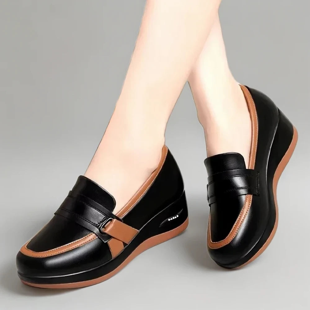 Semelle plateforme stabilisante du mocassin italienne femme de haut