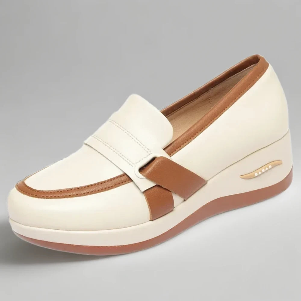 Mocassin italienne beige légère et respirante pour le confort quotidien
