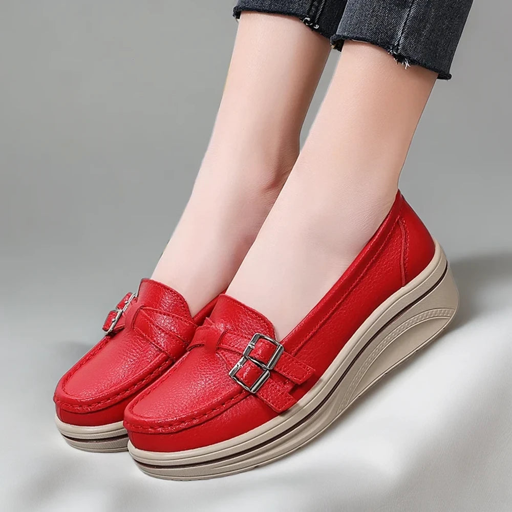 Mocassin montant femme legere et confortable pour marche assurée toute journée