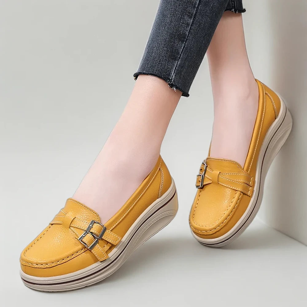 Chaussure mocassin montant femme enfiler facile sans lacets ni fermeture