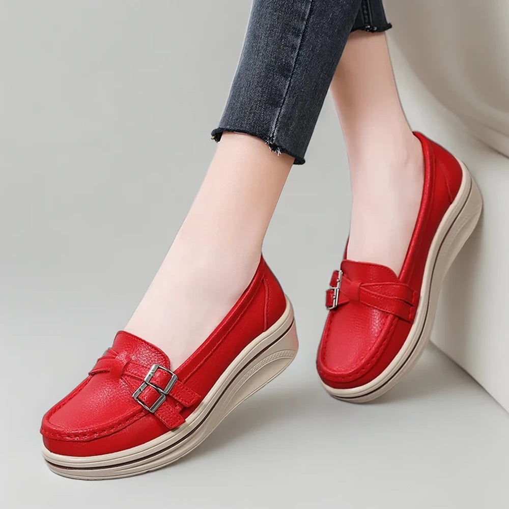 Mocassin montant femme cuir souple s'assouplit avec le port
