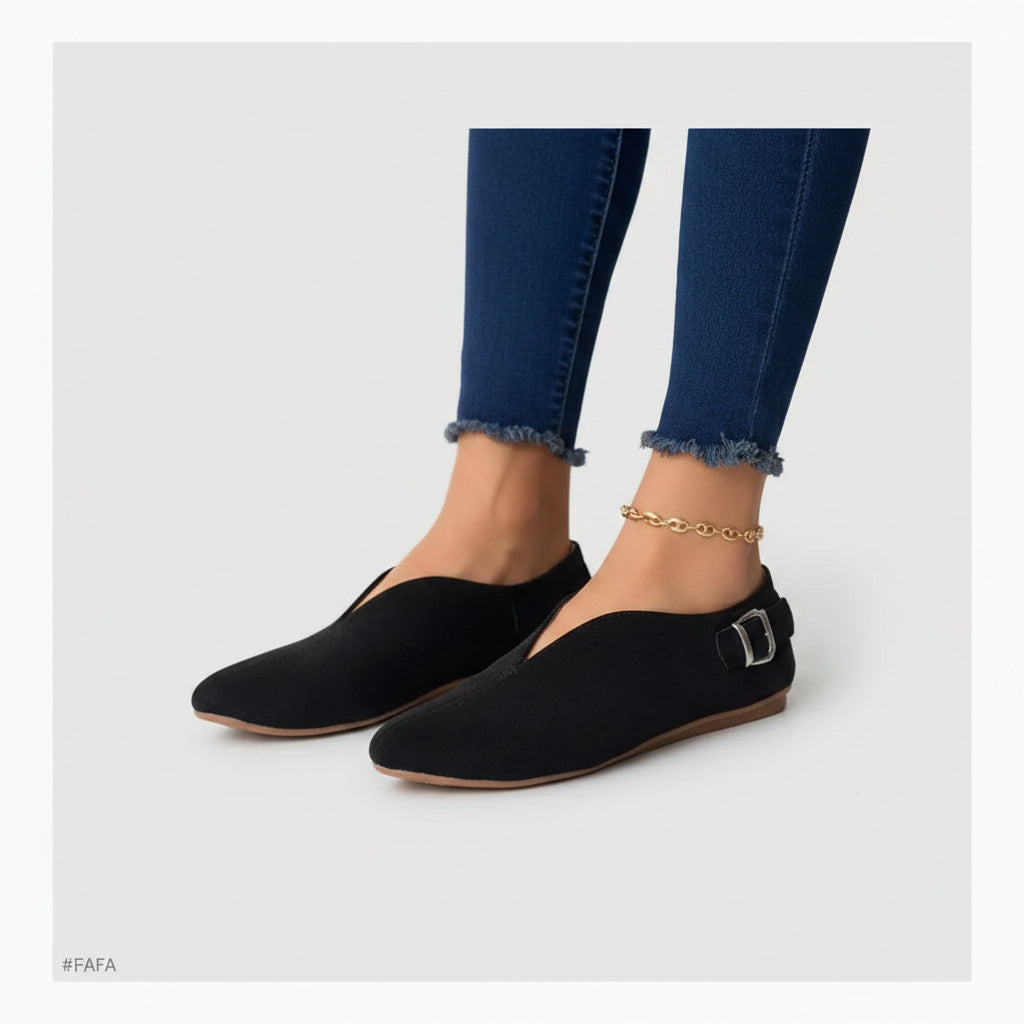 Mocassin multicolore femme avec pointe fine et design rétro chic