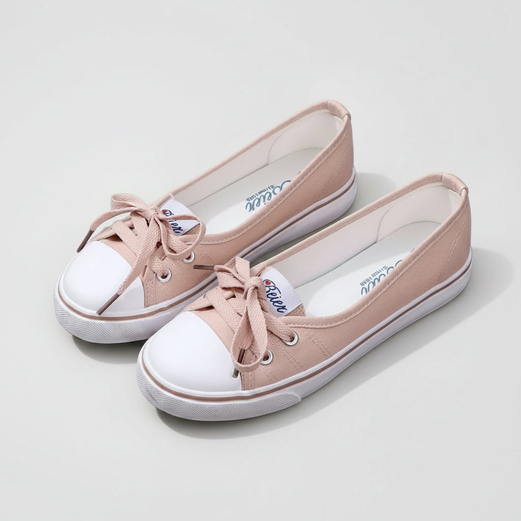 Mocassin penny femme en toile kaki, confortable et sans lacets pour le quotidien