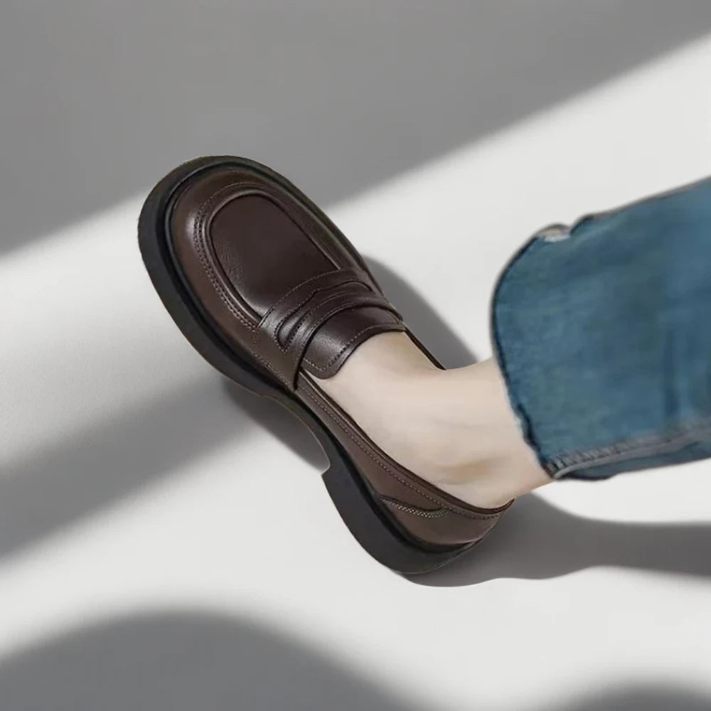 Mocassin confort femme plat enfilage facile sans lacet