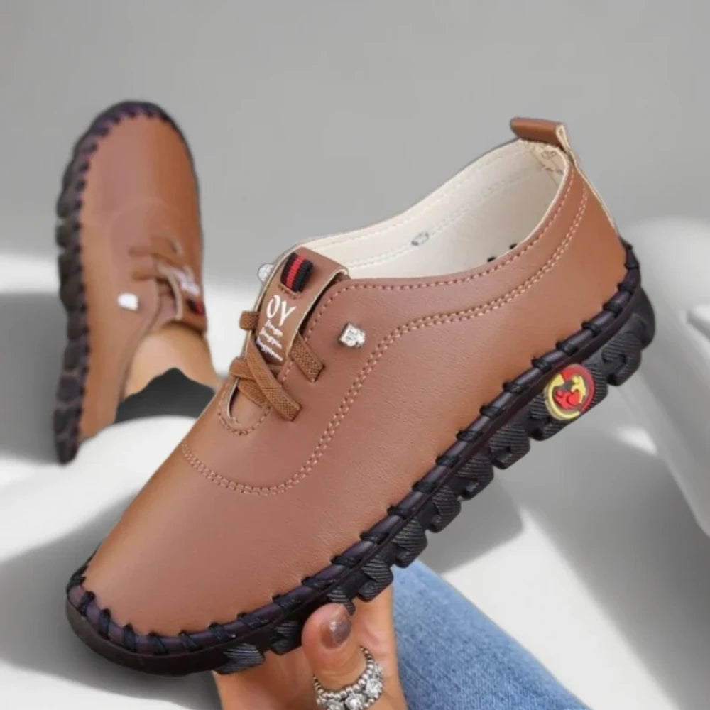 Semelle antidérapante du mocassin plateforme femme cuir vue de dessous