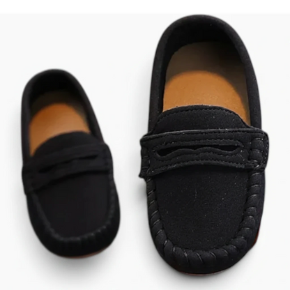 Mocassin bateau marron pour enfant, style rétro classique intemporel