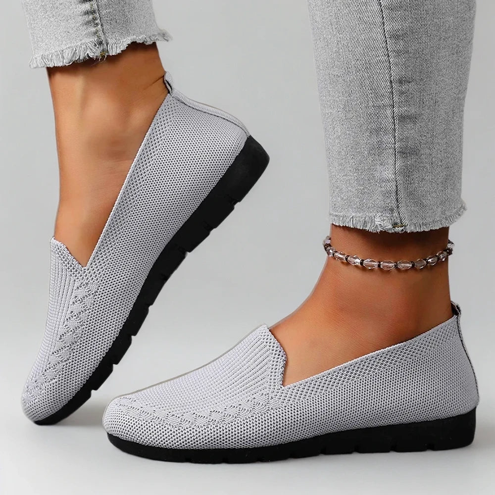 Mocassin rose à enfiler facilement, chaussure confort pour la journée