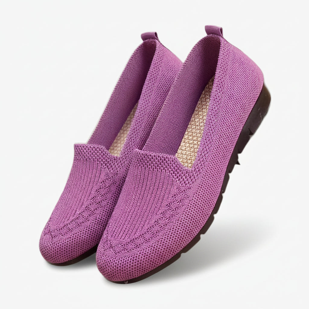 Mocassin rouge vif pour femme avec semelle antidérapante confortable