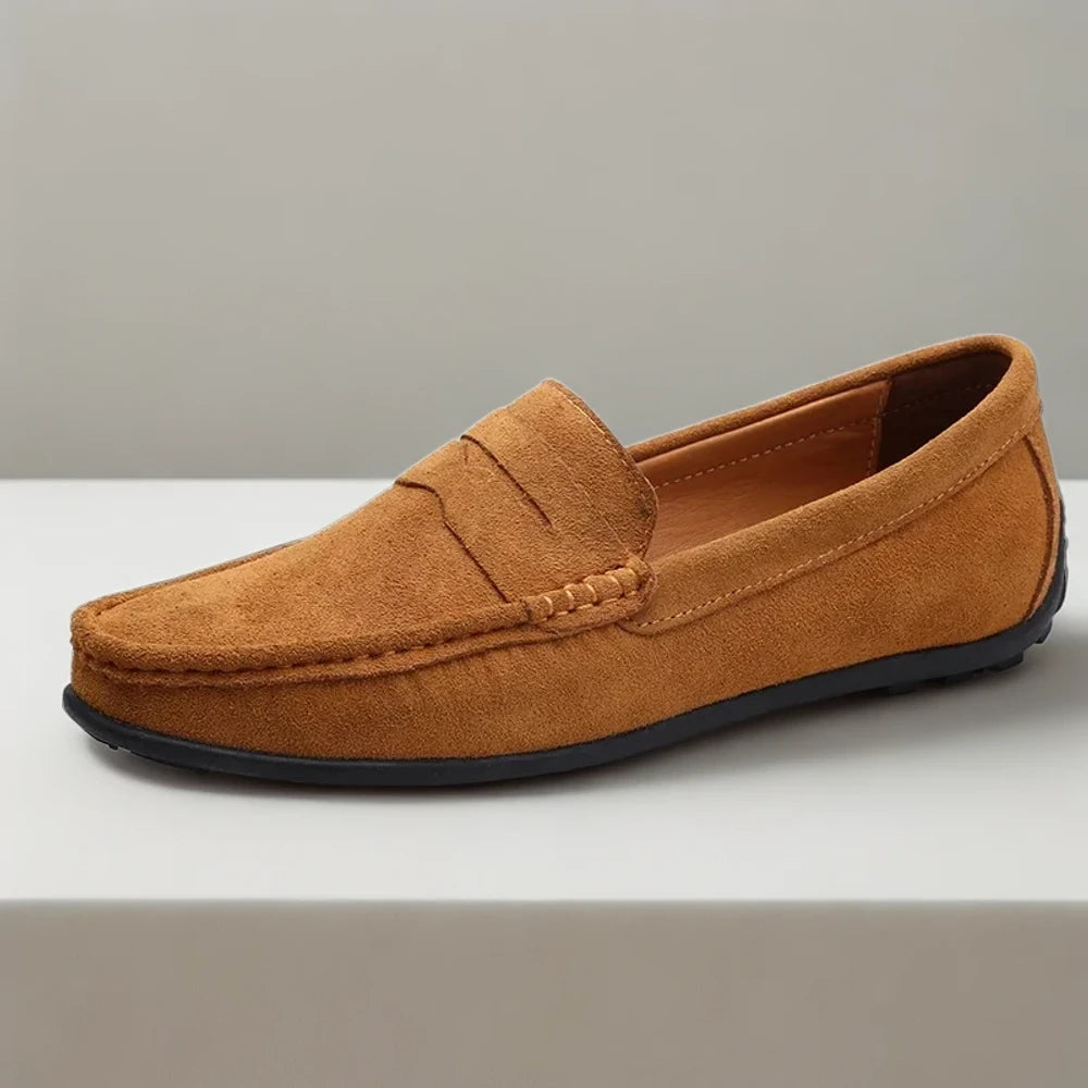 Mocassin sans chaussette gris anthracite, parfait pour le bureau et les sorties