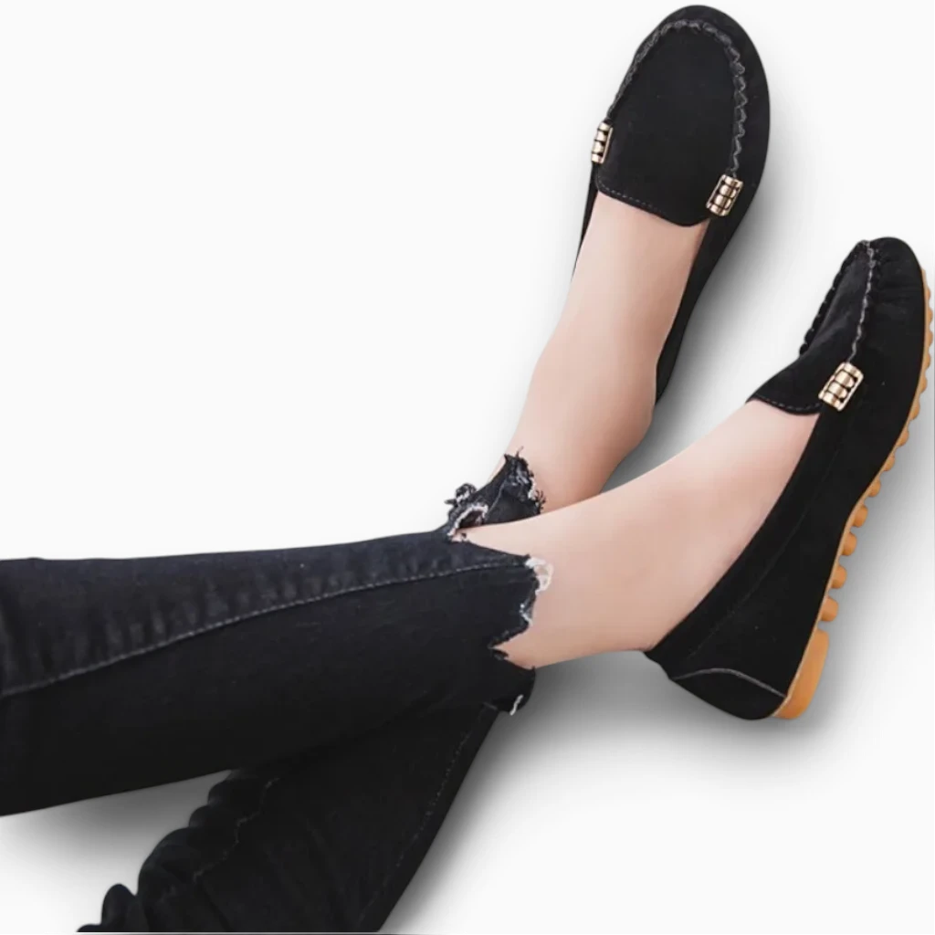 Mocassin slingback femme aux lignes épurées, compatible avec jupe ou pantalon