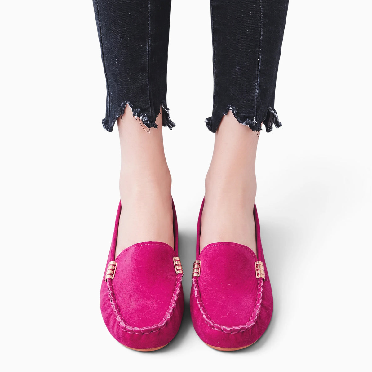 Paire de mocassins slingback femme à enfiler, bout arrondi et confort toute la journée