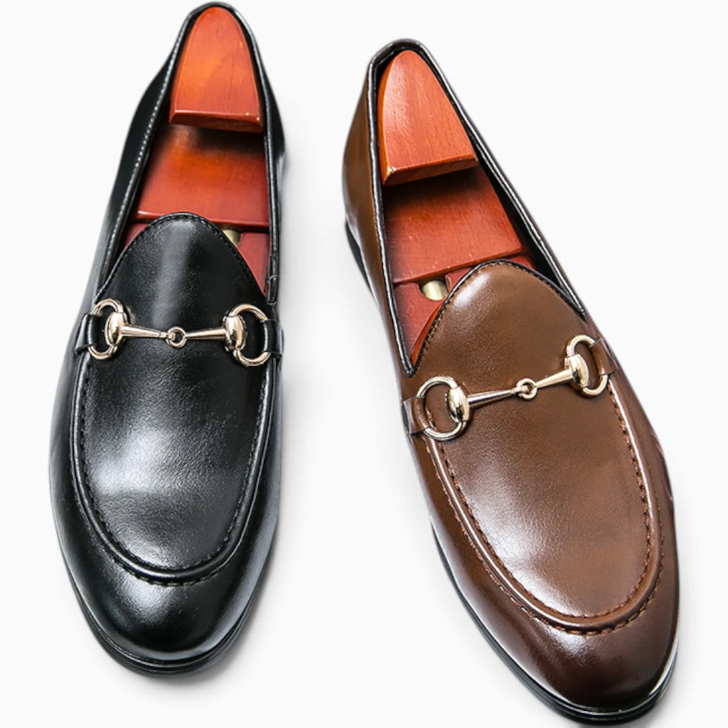 Paire de mocassins cuir véritable, chaussure polyvalente pour le quotidien