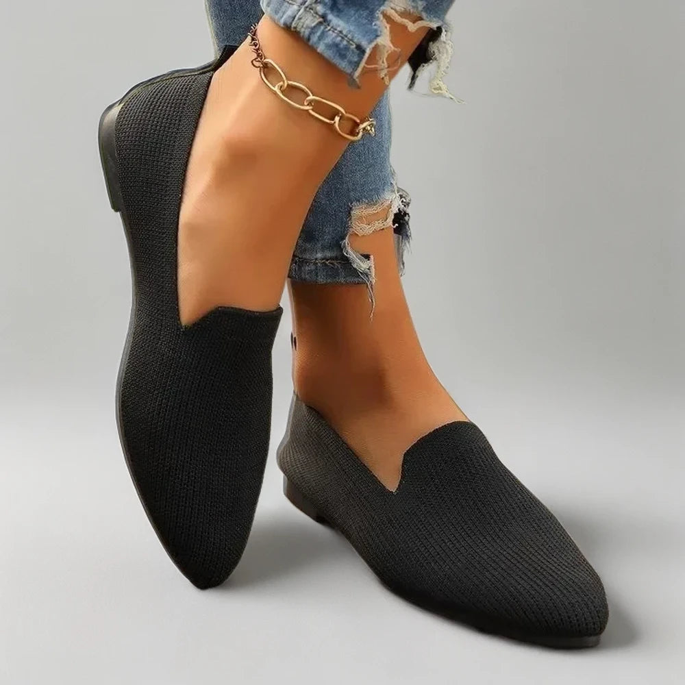 Mocassins souples femme blanc épuré enfilage facile