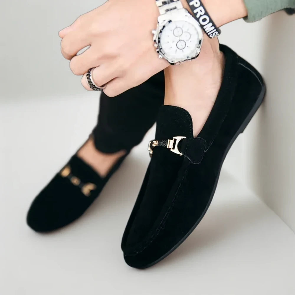Mocassin sport homme noir confortable pour la marche quotidienne