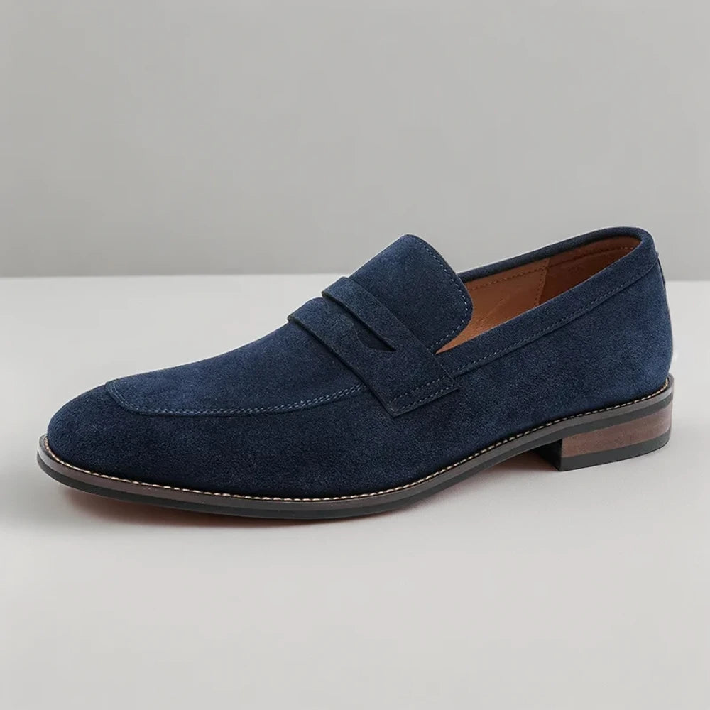 Mocassin homme style rétro noir avec détails en cuir véritable