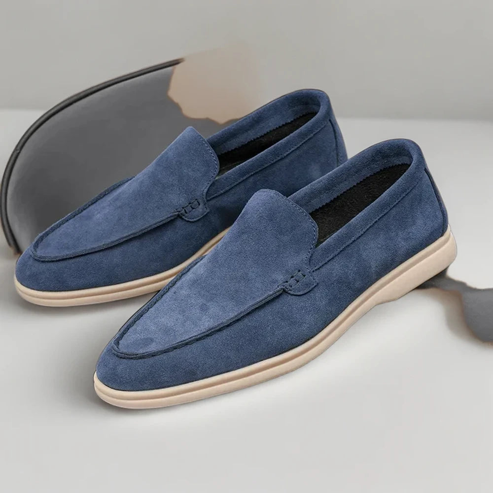 Mocassin homme suède violet audacieux style casual