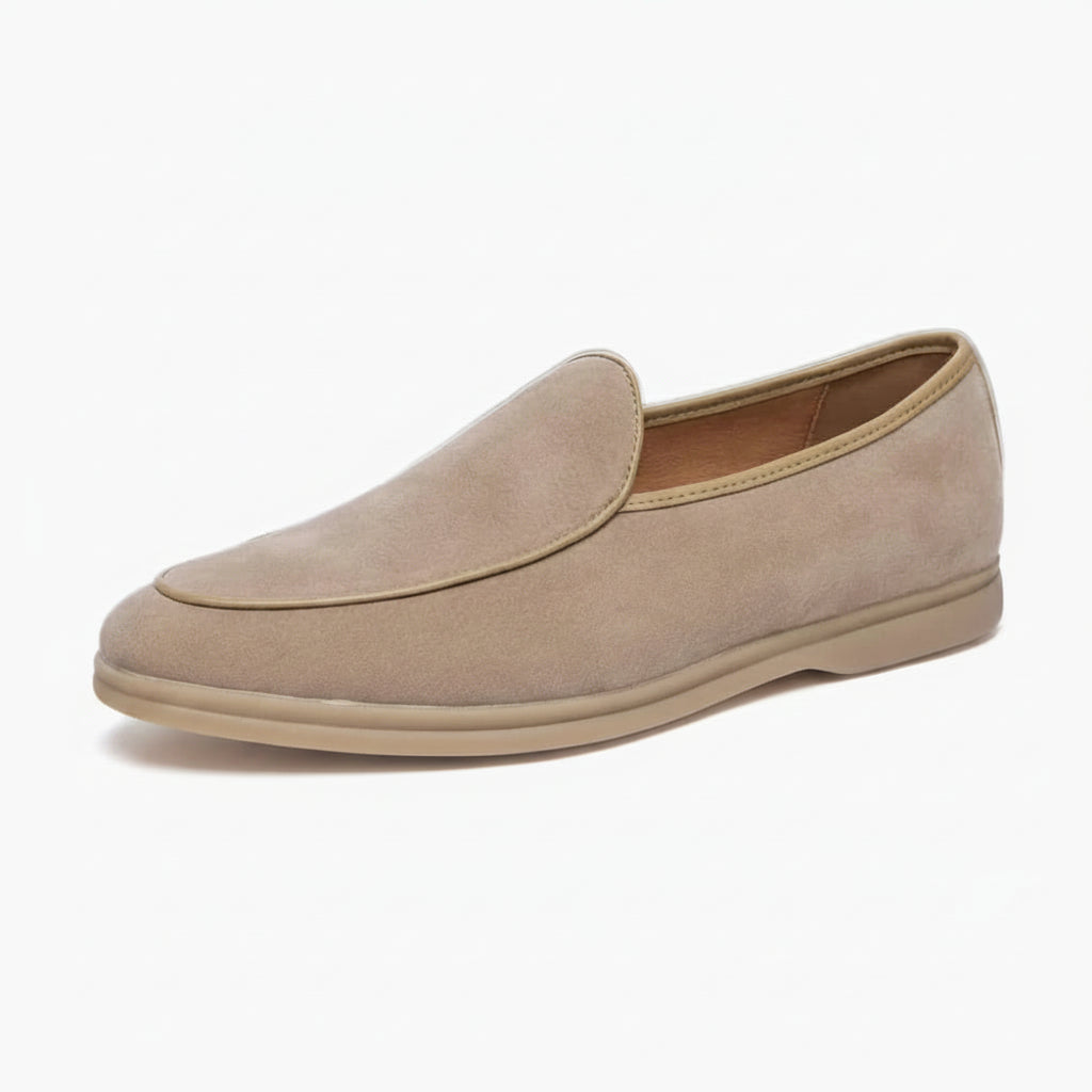 Mocassin taupe confortable pour la marche quotidienne en ville