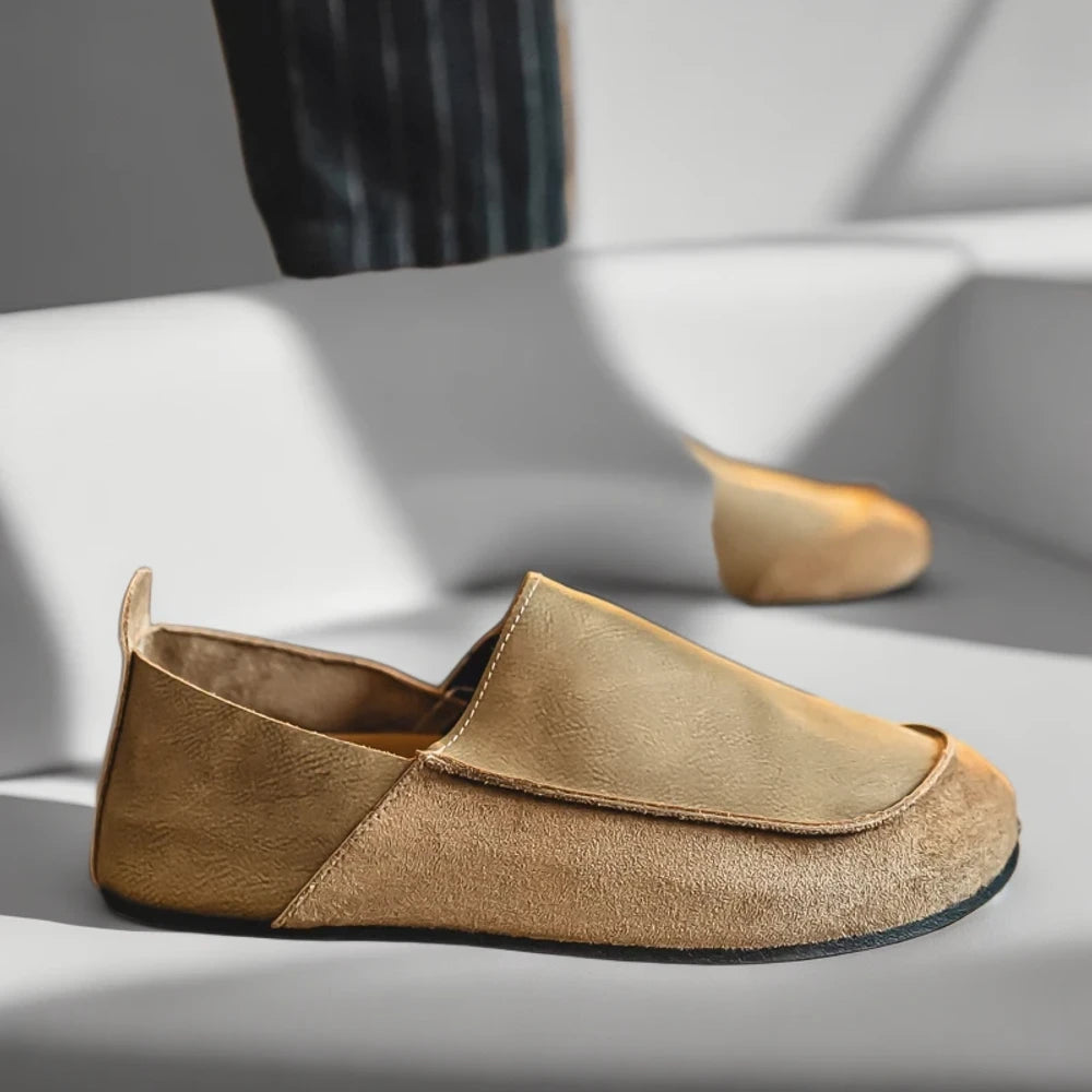 Mocassin homme tissu respirant porté au quotidien