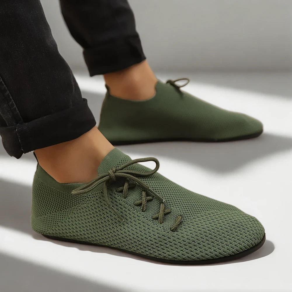 Mocassin toile pour homme détail de la maille aérée et du confort optimal