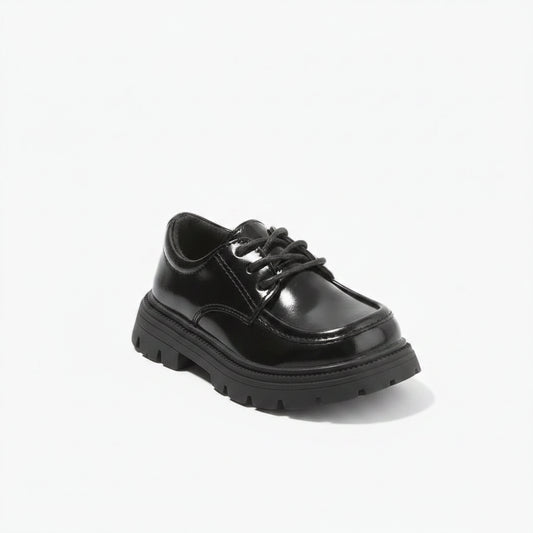 Mocassin tressé noir enfant garçon style anglais classique