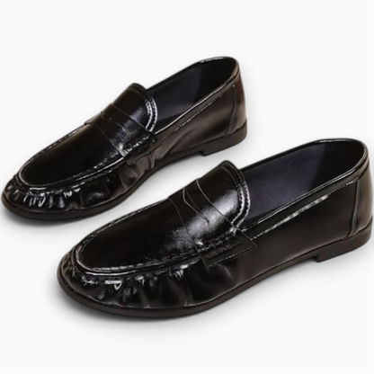 Mocassin velours femme à volants, silhouette plate et confortable pour le quotidien